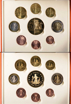 Джерси евронабор из 9 монет (с 5 евро) 2004 пробники, PROBA, в оригинальной коробке, с сертификатом    PROOF  6-5-3-47