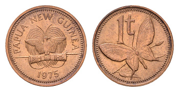 Папуа - Новая Гвинея 1 тойя 1975 KM 1 бронза UNC 4669-322