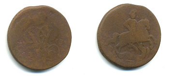 РОССИЯ 1 КОПЕЙКА 1758 медь 61-225