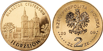 Польша 2 злотых 2009 MW, серия города Польши, Енджеюв (Jedrzejow) KM 710 нордик UNC 4676-554