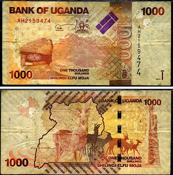 Уганда 1000 шиллингов 2010 Pick 49 a бумага 7486-19-1-2