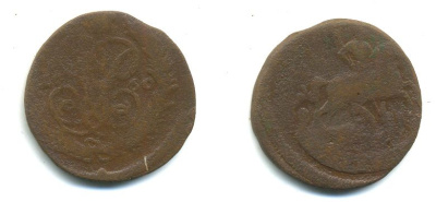 РОССИЯ 1 КОПЕЙКА 1760 медь 61-913