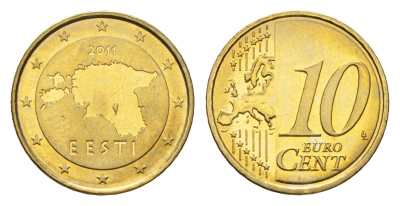 Эстония 10 евроцентов 2011 KM 64 нордик UNC 4689-749