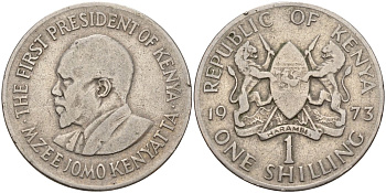 Кения 1 шиллинг 1973 Джомо Кениата KM 14 медно-никель 4141-146
