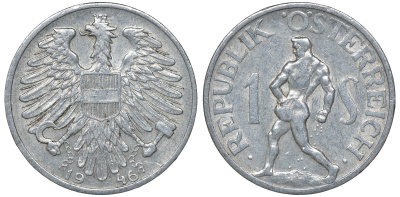 Австрия 1 шиллинг 1946 сеятель KM 2871 алюминий 4163-624