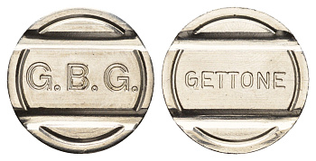 Италия жетон G.B.G. диаметр 24 мм, вес 5,6 гр нержавеющая сталь 4670-723