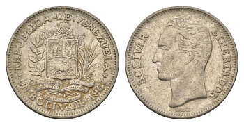 Венесуэла 1 боливар 1967 Симон Боливар Y 42 никель 4662-825