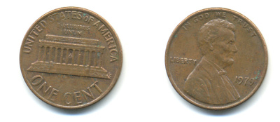 США 1 ЦЕНТ 1979 ЛИНКОЛЬН KM 201 медь цинк 86-112