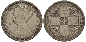 Великобритания 1 флорин = 2 шиллинга 1875 Виктория (1837-1901) KM 746.2, Spink 3893 серебро 1520-1025