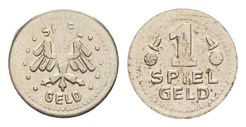 Германия игровой жетон 1 марка ND SPECIAL GELD белый металл 4636-968