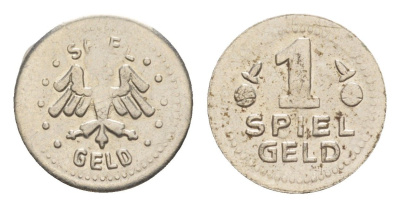 Германия игровой жетон 1 марка ND SPECIAL GELD белый металл 4636-968