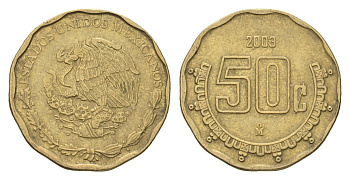 Мексика 50 сентаво 2003 KM 549 алюминиевая бронза 4664-765