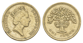 Великобритания 1 фунт 1992 Елизавета II (1952-2022) KM 948, Spink J5 никель латунь 4638-751