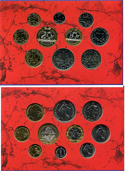 Франция официальный набор из 10 монет 1997 в оригинальном буклете KM MS13   UNC  00-00