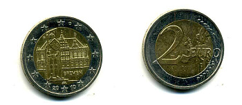ФРГ 2 евро 2010 F, Бремен, городская ратуша и Роланд, серия Федеральные земли Германии KM 285 биметалл 179-936
