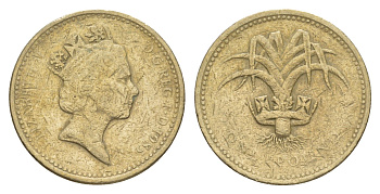 Великобритания 1 фунт 1985 Елизавета II (1952-2022) KM 941, Spink 4331 никель латунь 4638-743