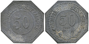 Пайсенберг (Бавария) 50 пфеннигов 1917 Funck 557.3 цинк 4379-412