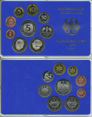 ФРГ НАБОР ИЗ 9 МОНЕТ 1978 D ОФИЦИАЛЬНЫЙ НАБОР В ПЛАСТИКЕ PROOF 00-00