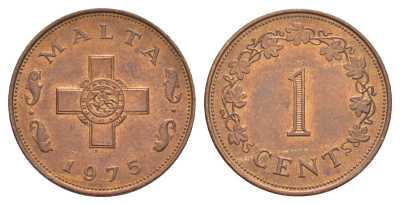 Мальта 1 цент 1975 KM 8 бронза UNC 4646-1223