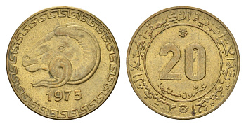 Алжир 20 сантимов 1975 ФАО KM 107.2 медь алюминий цинк UNC 4669-525
