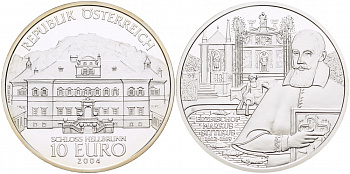 Австрия 10 евро 2004 Замок Хельбрунн, Маркус Ситтикус KM 3111 серебро PROOF 1087-3-65
