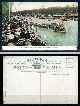Австралия post card - открытка Henley on Yarra - соревнование регат в Мельбурне в 1912 2193-59