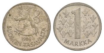 Финляндия 1 марка 1986 KM 49a медно-никель 4648-554