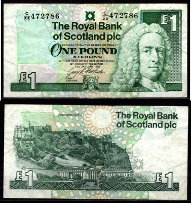 Шотландия 1 фунт 1996 Pick 351 c бумага UNC (пресс) 6317-27-2-2