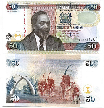 Кения 50 шиллингов 2010 Джомо Кениата, караван верблюдов Pick 47 e бумага UNC (пресс) 448-135-1