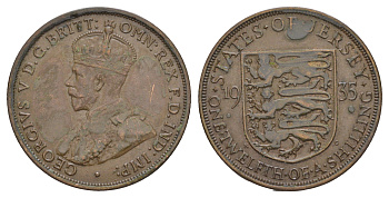 Джерси 1/12 шиллинга 1935 KM 16 бронза 4545-1022