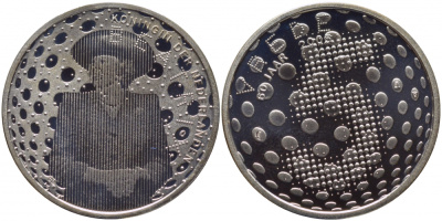 Нидерланды 5 евро 2005 60 лет окончания второй мировой войны, королева Беатрикс KM 254 серебро PROOF 01-146-11