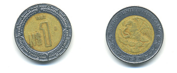Мексика 1 песо 1992 KM 550 биметалл 176-1226