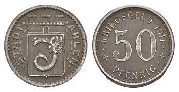 Ален 50 пфеннигов 1917 Funck 6.4A, Men05 181.9, Men18 272.9 железо 4636-1052