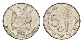 Намибия 5 центов 2012 KM 1 сталь плакированная никелем 4627-816