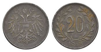 Австрия 20 геллеров 1918 KM 2826 железо 4632-649