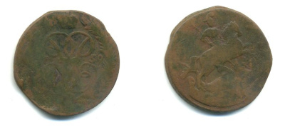 РОССИЯ 1 КОПЕЙКА 1759 медь 61-625