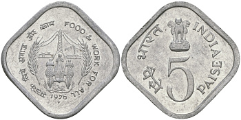 Индия 5 пайсов 1976 FAO KM 19 алюминий UNC 96-1144