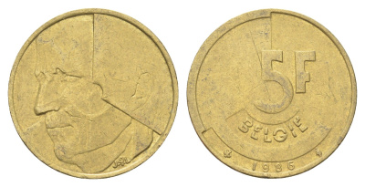 Бельгия 5 франков 1986 Belgie, Бодуэн I (1951-1993) KM 164 медь алюминий никель 4706-256