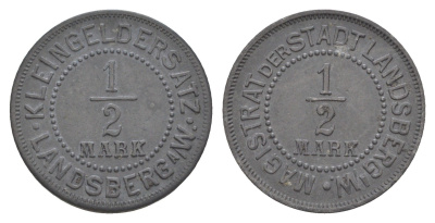 Ландсберг-ан-дер-Варте (Гожув-Велькопольски) 1/2 марки ND (1917) Funck 270.5, Men18 17840.8 цинк 4582-832