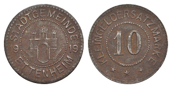 Эттенхайм 10 пфеннигов 1919 Funck 124.4, Men18 8963.6 железо 1527-1422