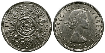 Великобритания 2 шиллинга (флорин) 1967 Елизавета II (1952-2022) KM 906, Spink 4146 медно-никель 4382-812