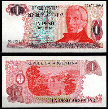 Аргентина 1 песо ND (1983-1984) Pick 311 a (2)	 бумага UNC (пресс) 6280-63-3-2