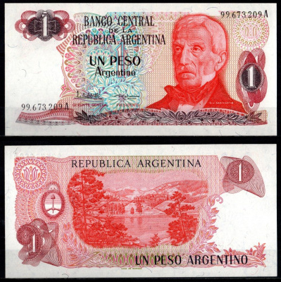 Аргентина 1 песо ND (1983-1984) Pick 311 a (2)	 бумага UNC (пресс) 6280-63-3-2