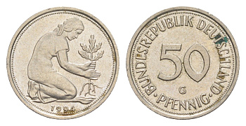 Германия 50 пфеннигов 1994 G KM 109.2, J. 384a медно-никель 4630-249