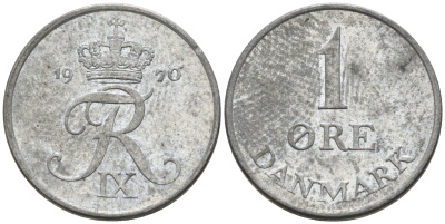ДАНИЯ 1 ЭРЕ 1970 С; S, ФРЕДЕРИК IX (1947-1972) KM 839.2 цинк UNC 4564-1147