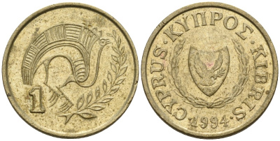 Кипр 1 цент 1994 KM 53.3 никель латунь 4174-1162