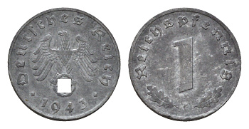 Германия 1 рейхспфенниг 1942 F KM 97, J. 369 цинк 4630-1051