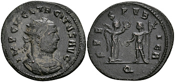 Римская Империя аврелианиан 275 - 276 Тацит SPES PVBLICA Тицин Good Very fine RIC 167 бронза 1073-3-8-5