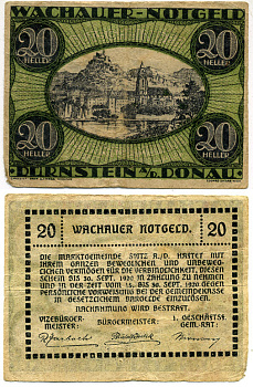 АВСТРИЯ 20 ГЕЛЛЕРОВ 1920 ДЮРЕНШТЕЙН НОТГЕЛЬД бумага 445-49-1-1