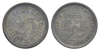 Бургштайнфурт 25 пфеннигов ND (1917) Funck 71.2, Men05 4091.2, Men18 5212.2 цинк 4643-868